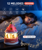 360° Rotating Carousel Night Light Lamp