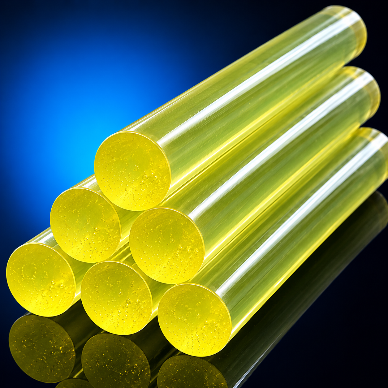 Polyurethane PU Rod - Yellow Translucent Round Bar