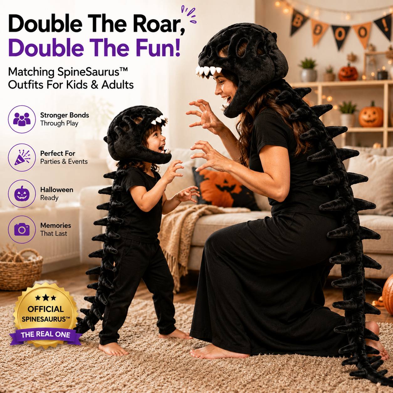 SpineSaurus™ Plush Dino Outfit – Official Color Roar Collection